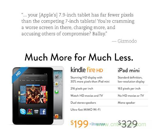 亞馬遜Kindle Fire HD：最厚道的售價！