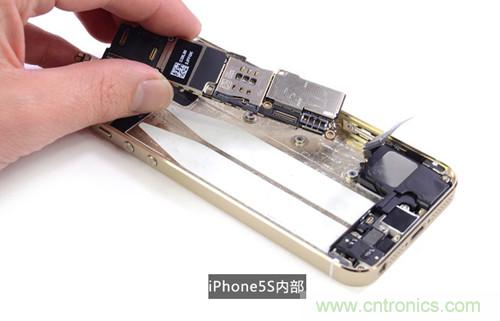 土豪金iPhone 5S拆解：內(nèi)部結(jié)構(gòu)升級，維修難度增加