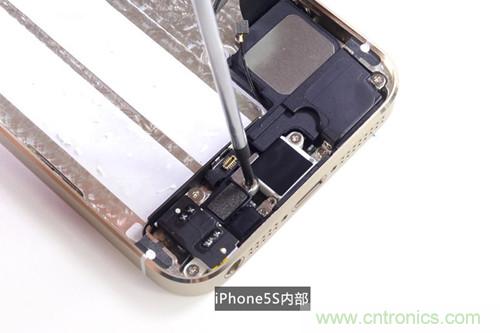 土豪金iPhone 5S拆解：內(nèi)部結(jié)構(gòu)升級，維修難度增加